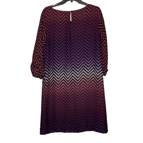 Luxology Dress Size 10 Multi Color Chevron‎ Striped Womens Lined Polyester - Picture 8 of 8